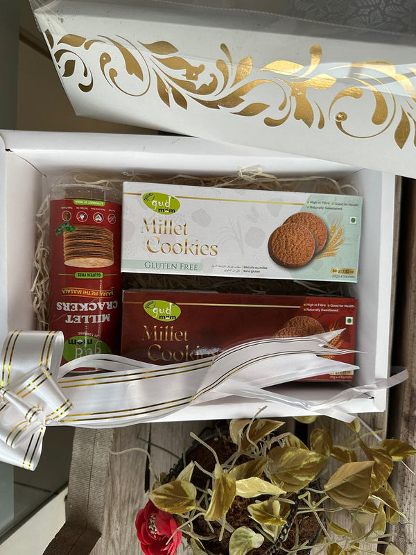 Healthy Gift Hamper  -Ragi Cookies(80gm),Bajra Crackers (90gm)& Gluten free cookies(80gm)