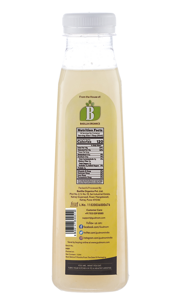 Organic Cold Pressed Coconut Oil 1 lit