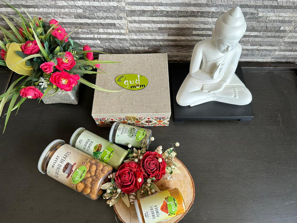 Healthy GIFT HAMPER-Millet Almond Hearts,Turmeric Powder, Moringa Powder, Pumpkin Seeds