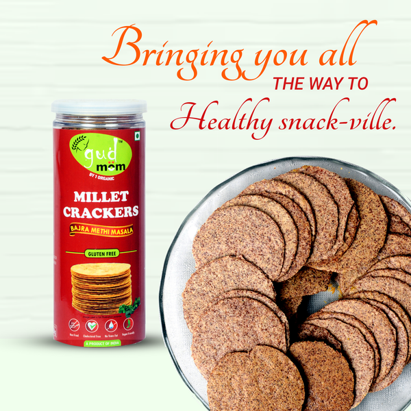 Gudmom Bajra Millet Crackers - Methi Masala 90 g ( Pack Of 3 )