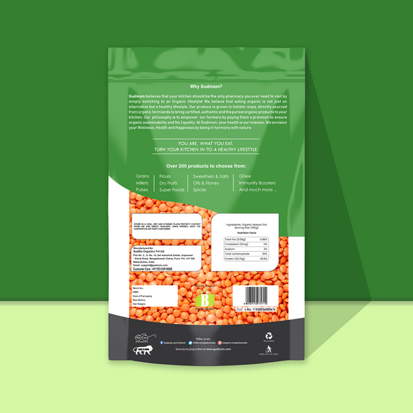 Organic Masoor Dal 500 g