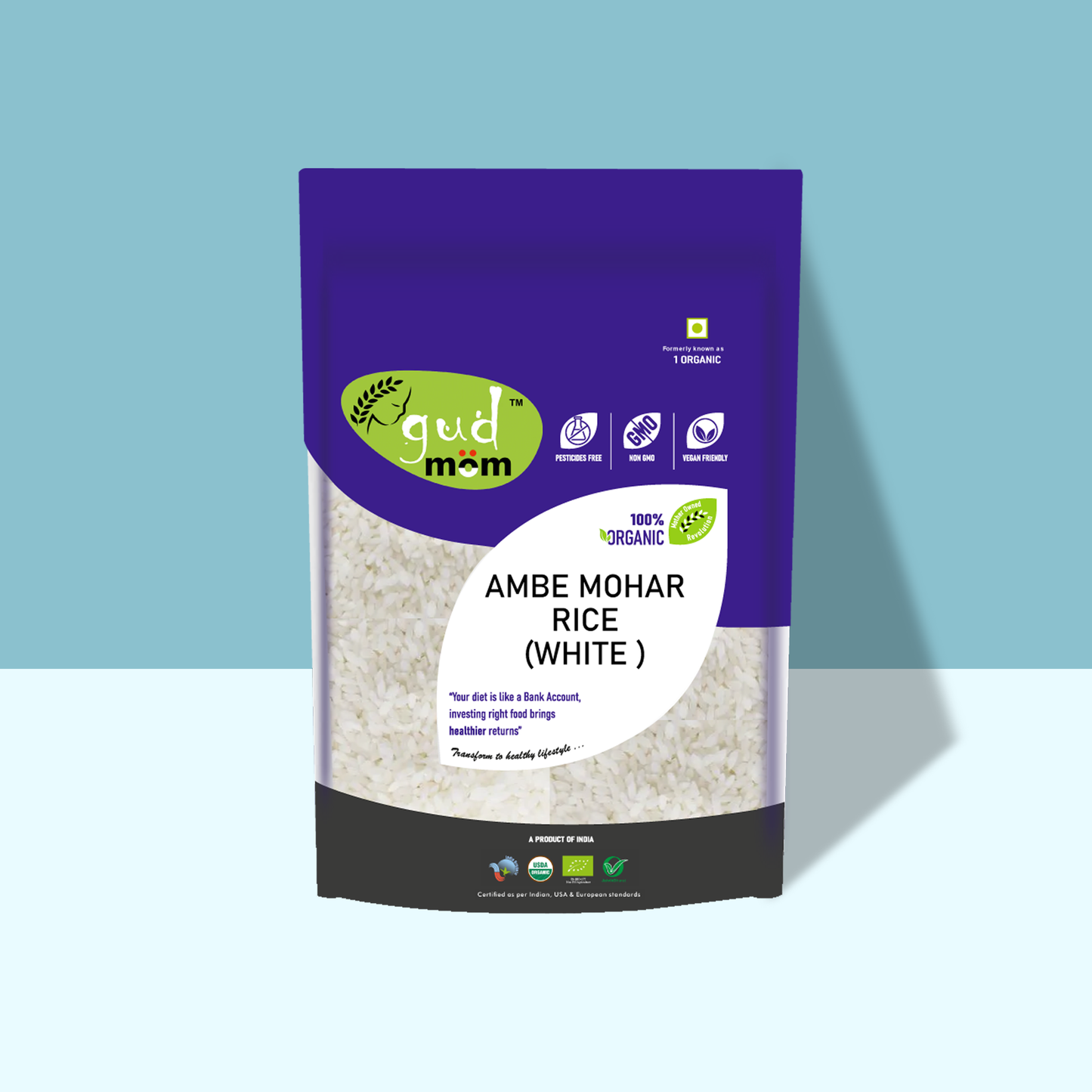 Organic White Ambe Mohar Rice 1 Kg