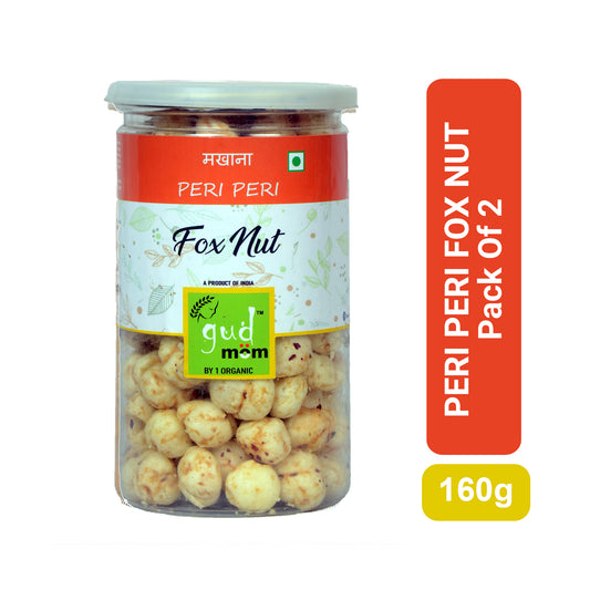 Gudmom Roasted Foxnuts (Makhana) - Peri Peri 80 g ( Pack Of 2 )