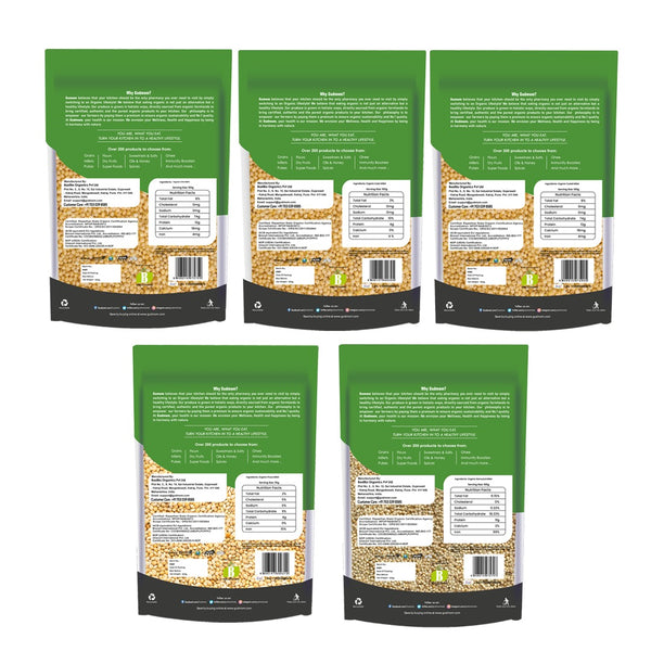 Gudmom Organic Positive Millet Combo-Little Millet, Foxtail Millet, Browntop Millet, Proso Millet, Barnyard Millet (Pack Of 5 x 500gm)