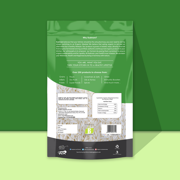 Organic White Basmati Rice 1 Kg
