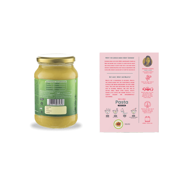 Organic A2 Vedic bilona Ghee 500gm + Trial pack of pasta 200gm