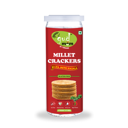 Gudmom Bajra Millet Crackers - Methi Masala 90 g ( Pack Of 3 )