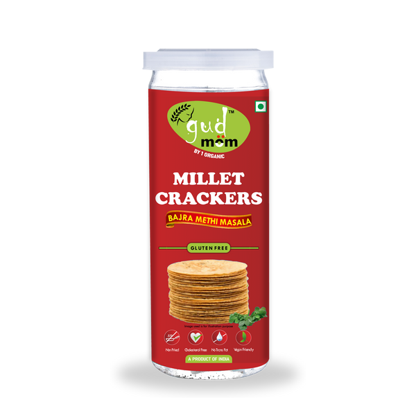 Gudmom Bajra Millet Crackers - Methi Masala 90 g ( Pack Of 3 )