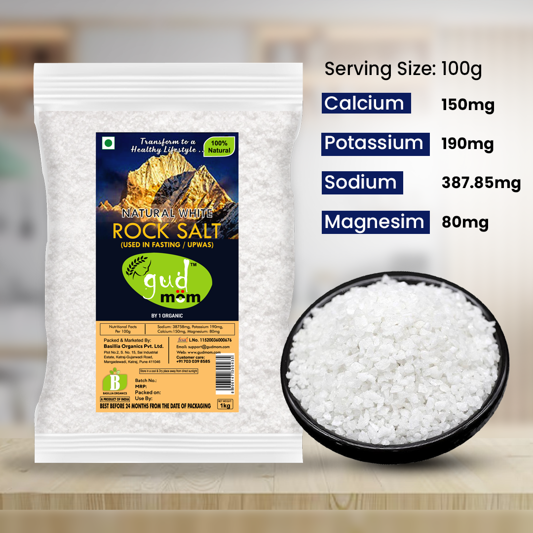 Natural White Rock Salt (Used in Fasting/Upwas) 1 Kg