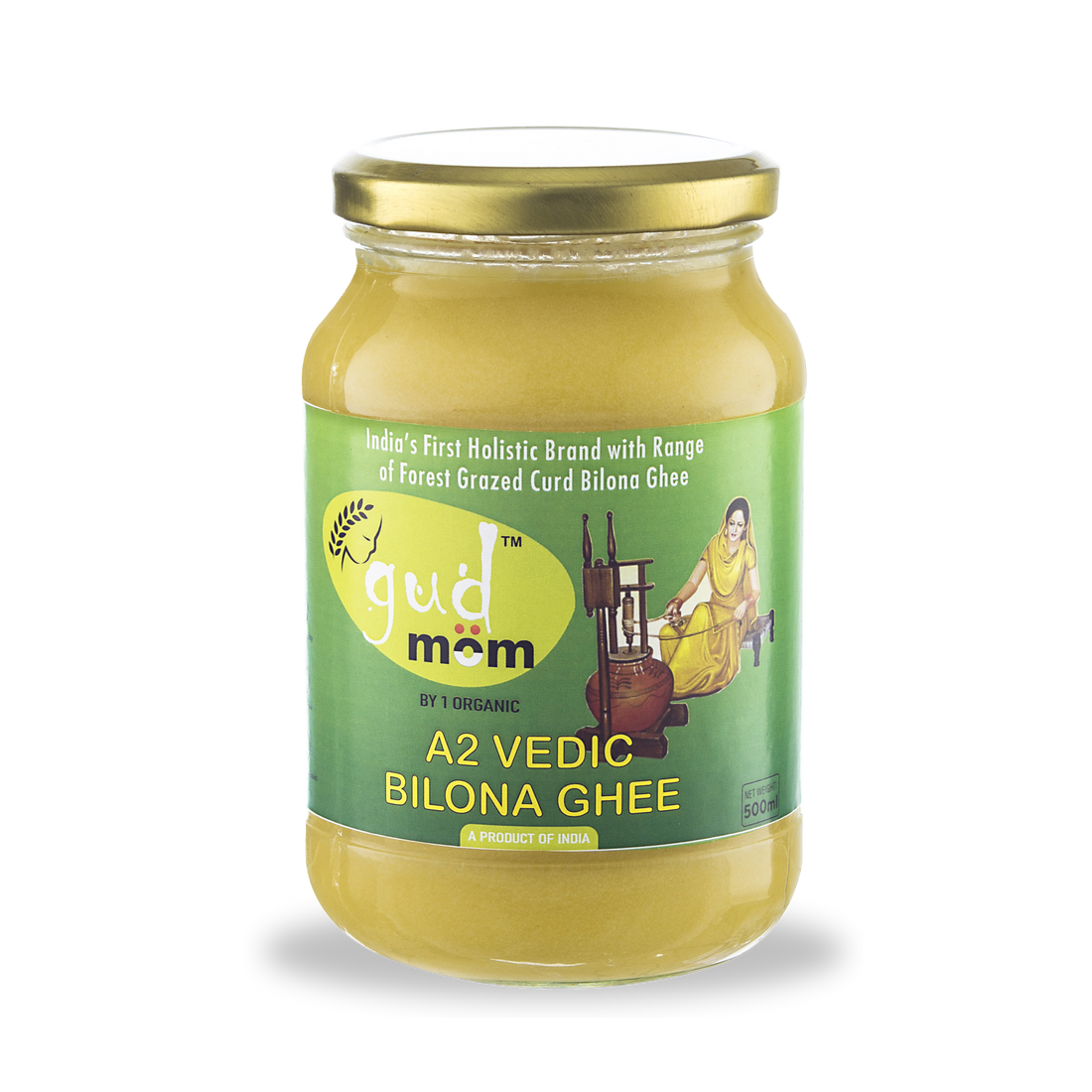 Organic A2 Vedic Bilona Ghee 500ml Gudmom