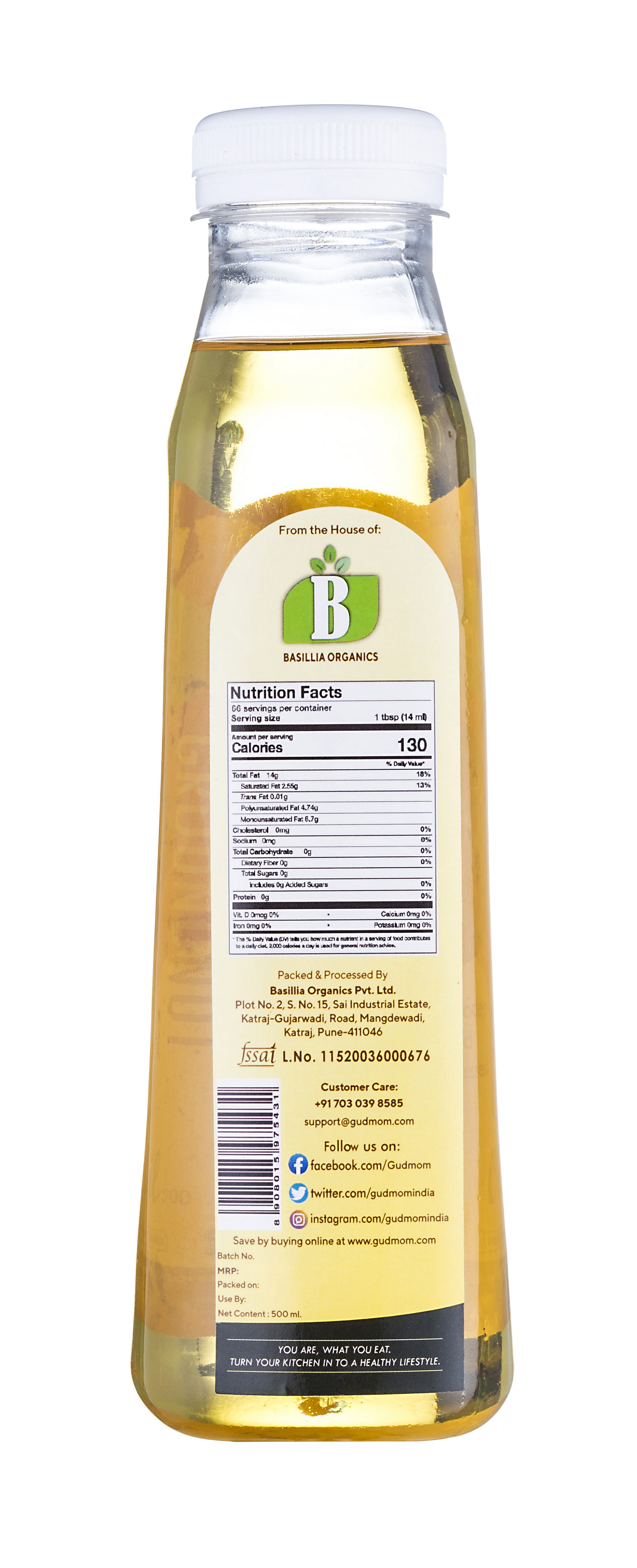 Organic Cold Pressed Groundnut Oil 500 g