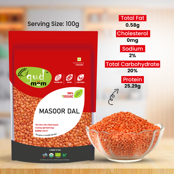 Organic Masoor Dal 500 g